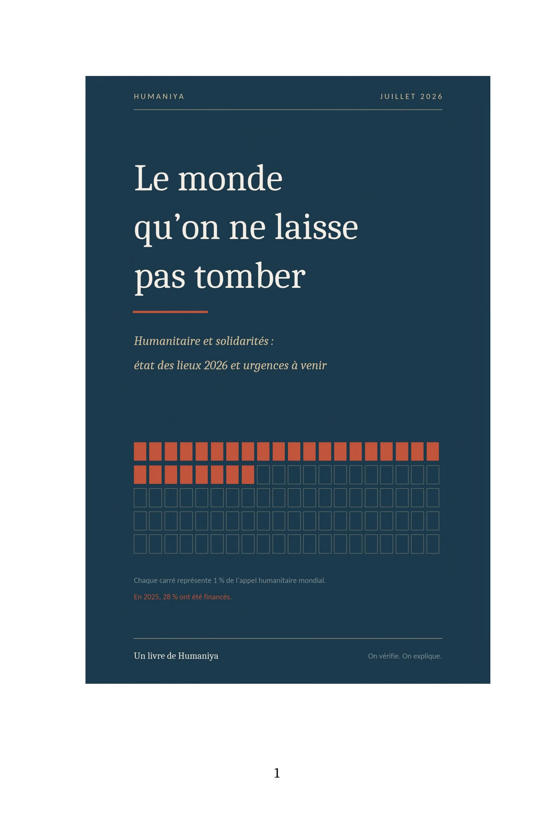 Couverture du livre Le monde qu’on ne laisse pas tomber, publié par HUMANIYA.